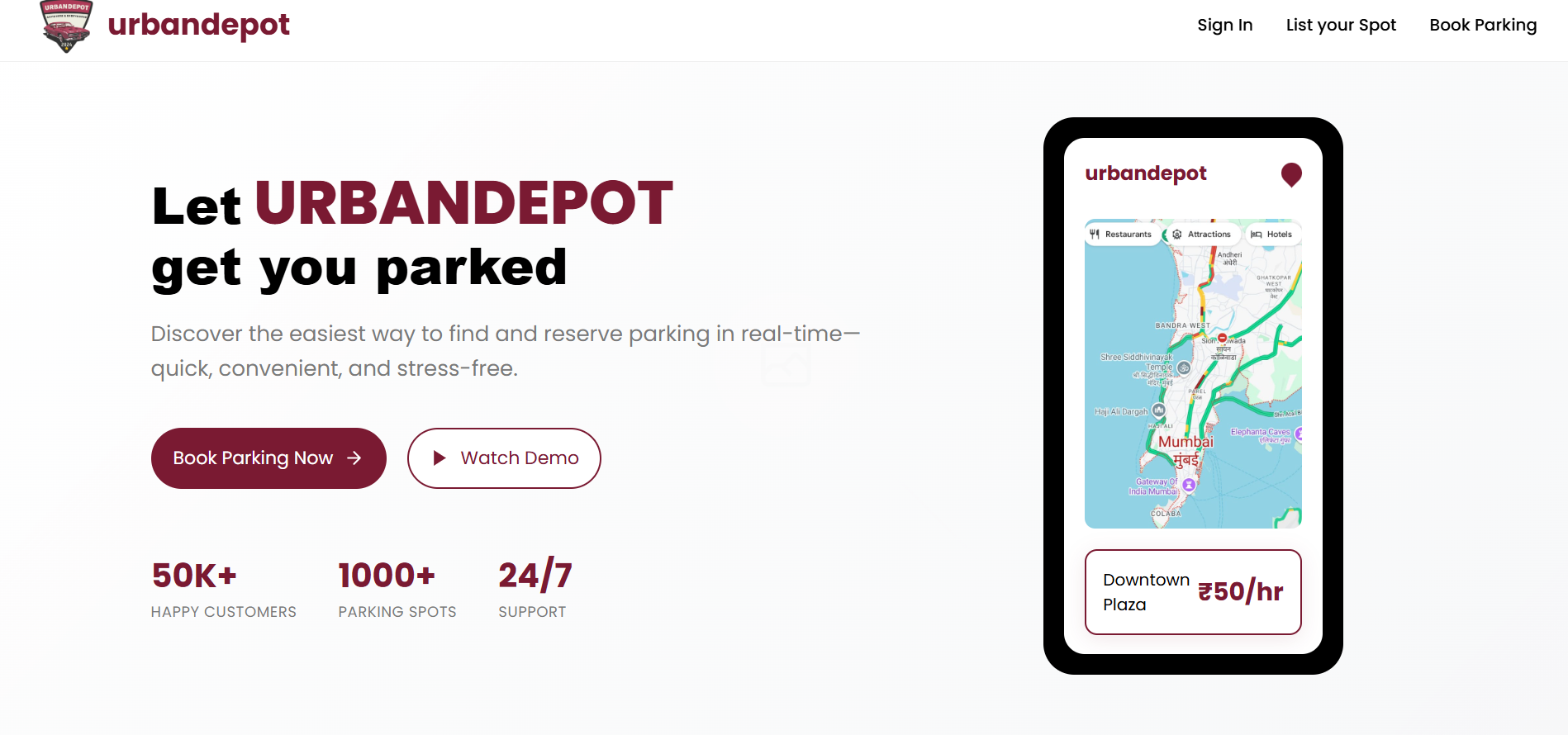 UrbanDepot — Smart Parking System